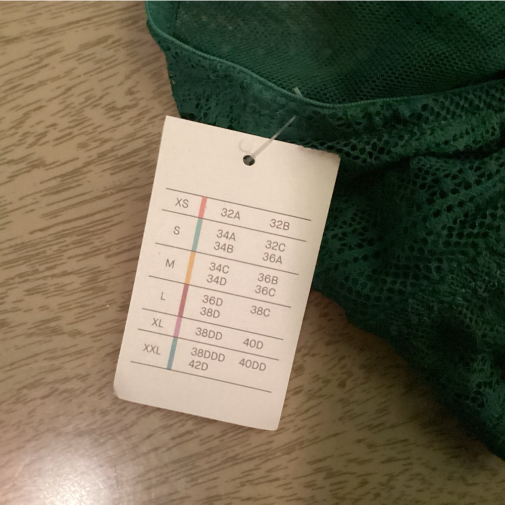 Auden NWT Unlined Racerback Green Bralette Size Medium - Picture 6 of 8